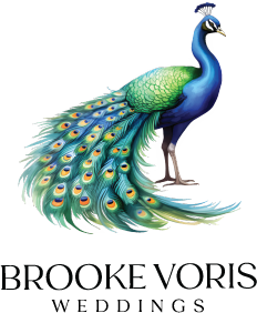 Brooke Voris Weddings peacock logo
